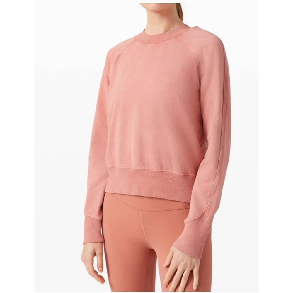 Lululemon Ready to Roll Crew Acid Rubber Dye Rustic Coral Crewneck Sweatshirt 2